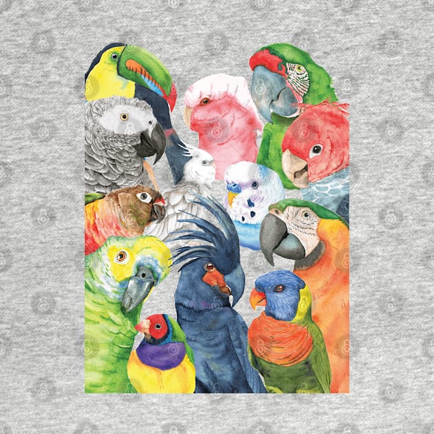 All my parrot watercolor by Oranjade0122